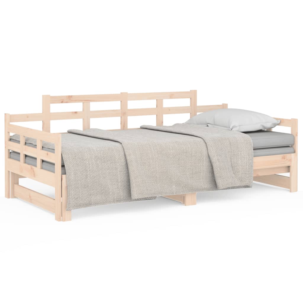Slaapbank Uitschuifbaar Massief Grenenhout 2X(90X200) Cm