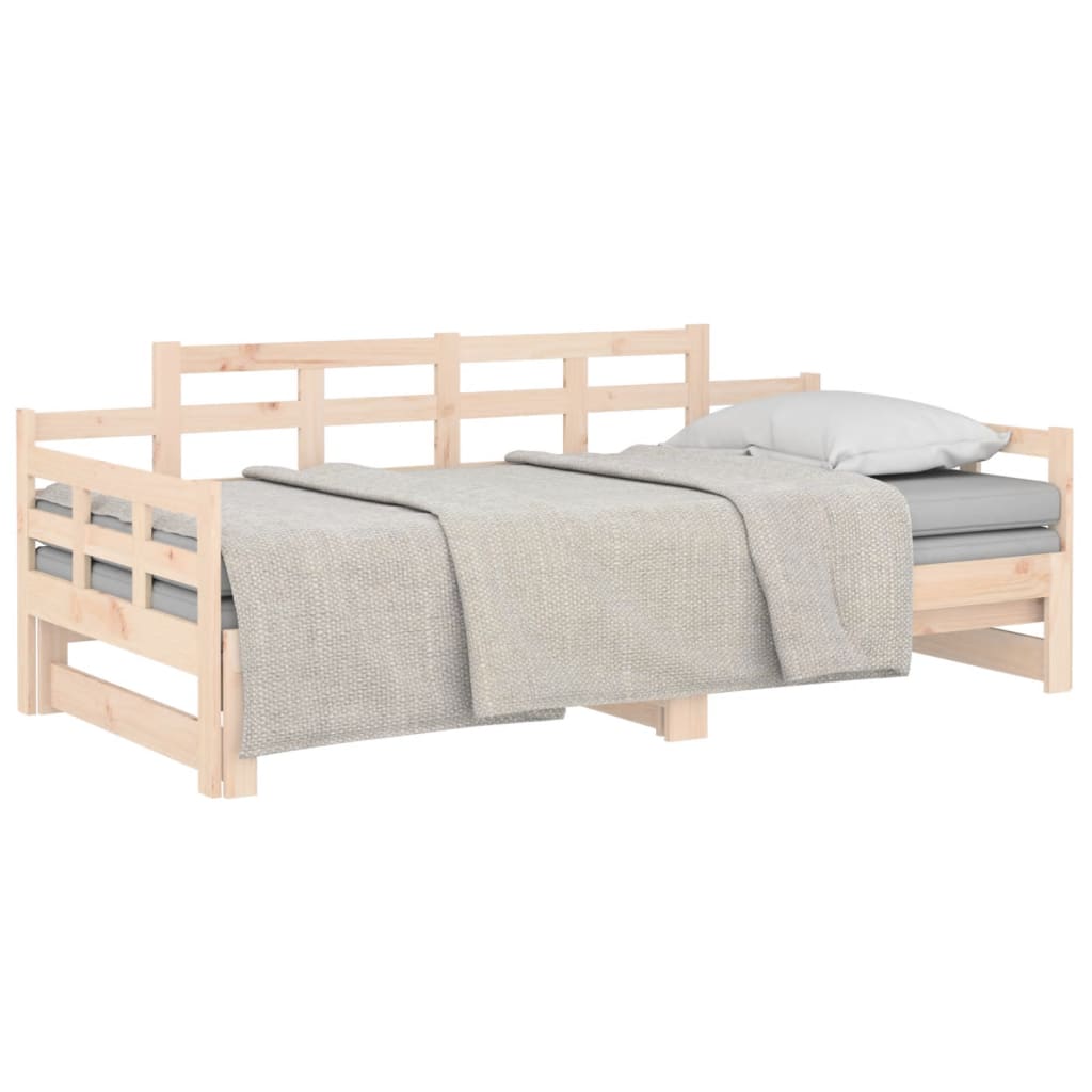 Slaapbank Uitschuifbaar Massief Grenenhout 2X(90X200) Cm