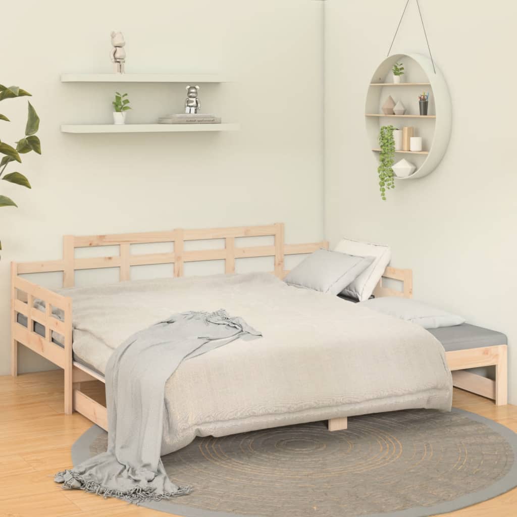 Slaapbank Uitschuifbaar Massief Grenenhout 2X(90X200) Cm
