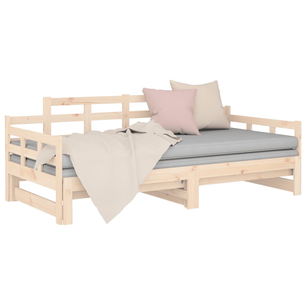 Slaapbank Uitschuifbaar Massief Grenenhout 2X(90X200) Cm