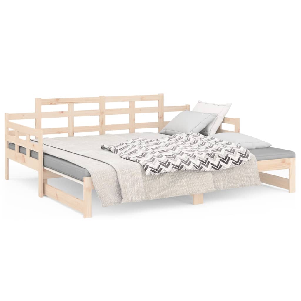 Slaapbank Uitschuifbaar Massief Grenenhout 2X(90X200) Cm