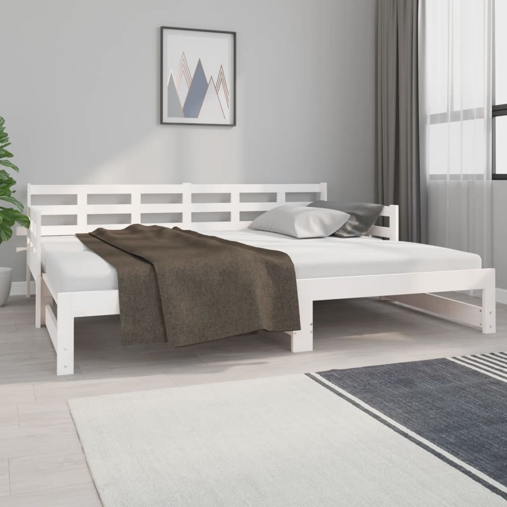 Slaapbank Uitschuifbaar Massief Grenenhout 2X(90X200) Cm