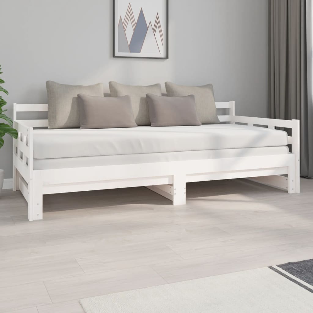 Slaapbank Uitschuifbaar Massief Grenenhout 2X(90X200) Cm
