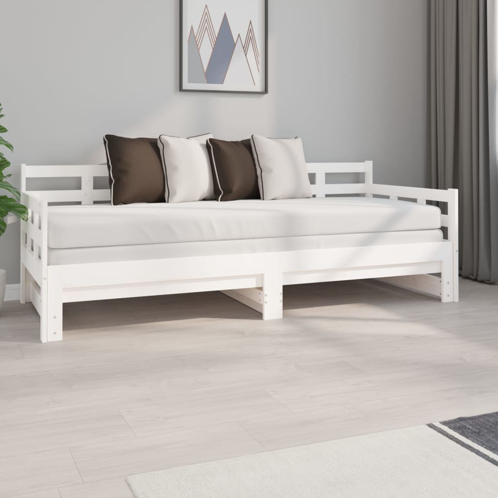 Slaapbank Uitschuifbaar Massief Grenenhout 2X(90X200) Cm