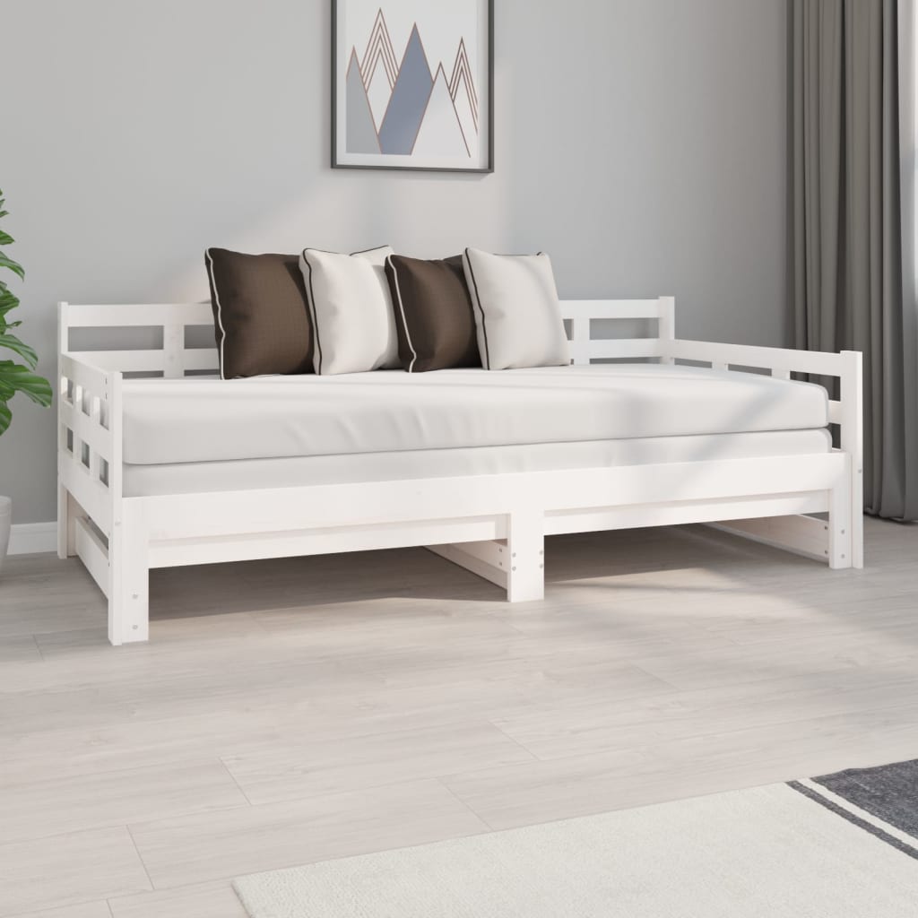 Slaapbank Uitschuifbaar Massief Grenenhout 2X(90X200) Cm
