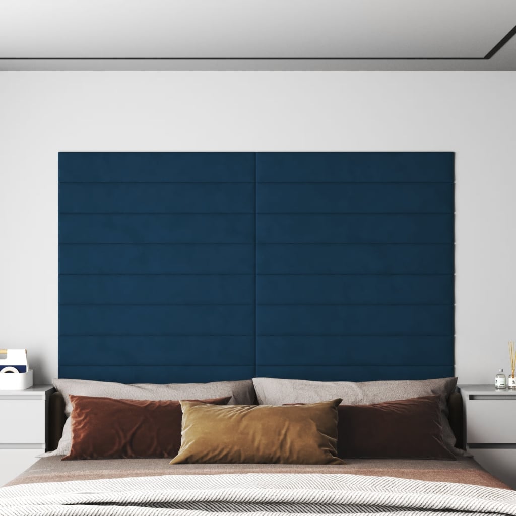 Wandpanelen 1,08 M² Fluweel Blauw