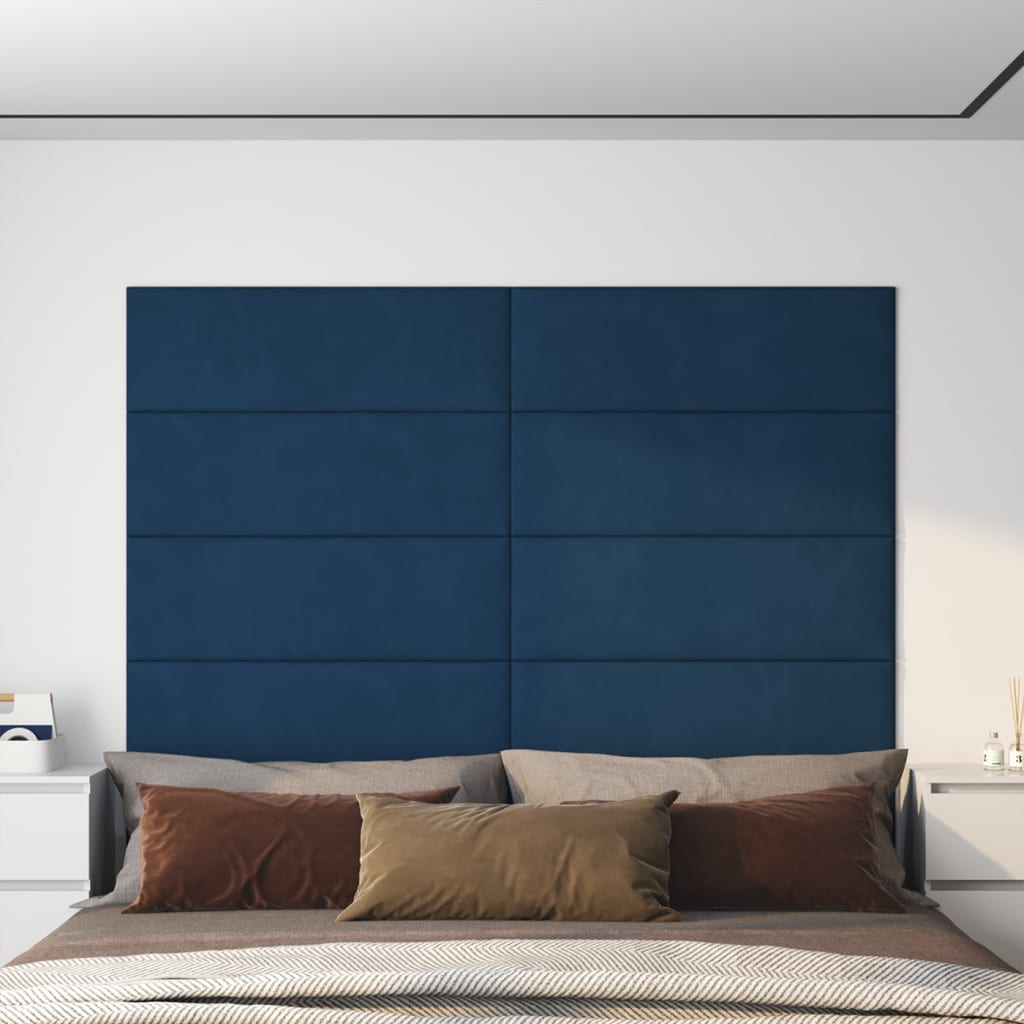 Wandpanelen 1,08 M² Fluweel Blauw