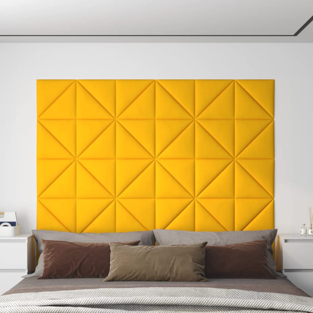 Wandpanelen 1,08 M² Fluweel Geel