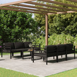 6-Delige Loungeset Met Kussens Aluminium Antracietkleurig