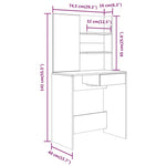 Kaptafel Met Spiegel 74,5X40X141 Cm