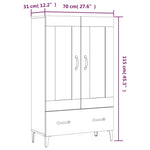 Hoge Kast 70X31X115 Cm Bewerkt Hout