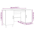 Bureau 140X50X75 Cm Bewerkt Hout