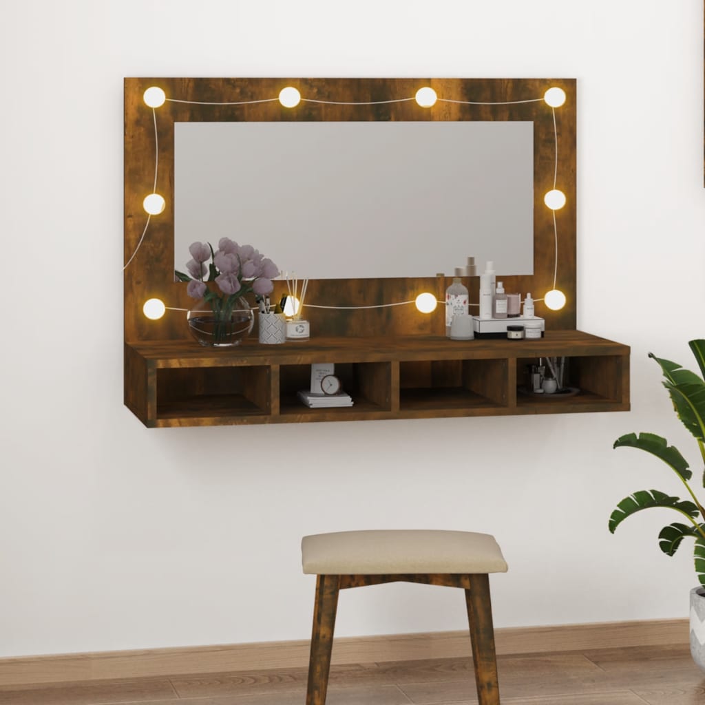 Spiegelkast Met Led-Verlichting 90X31,5X62 Cm