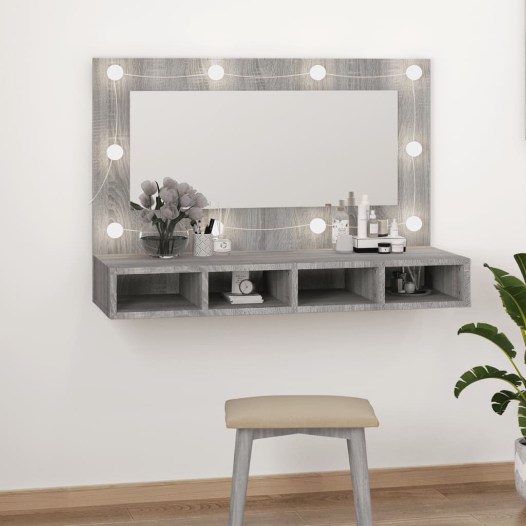 Spiegelkast Met Led-Verlichting 90X31,5X62 Cm