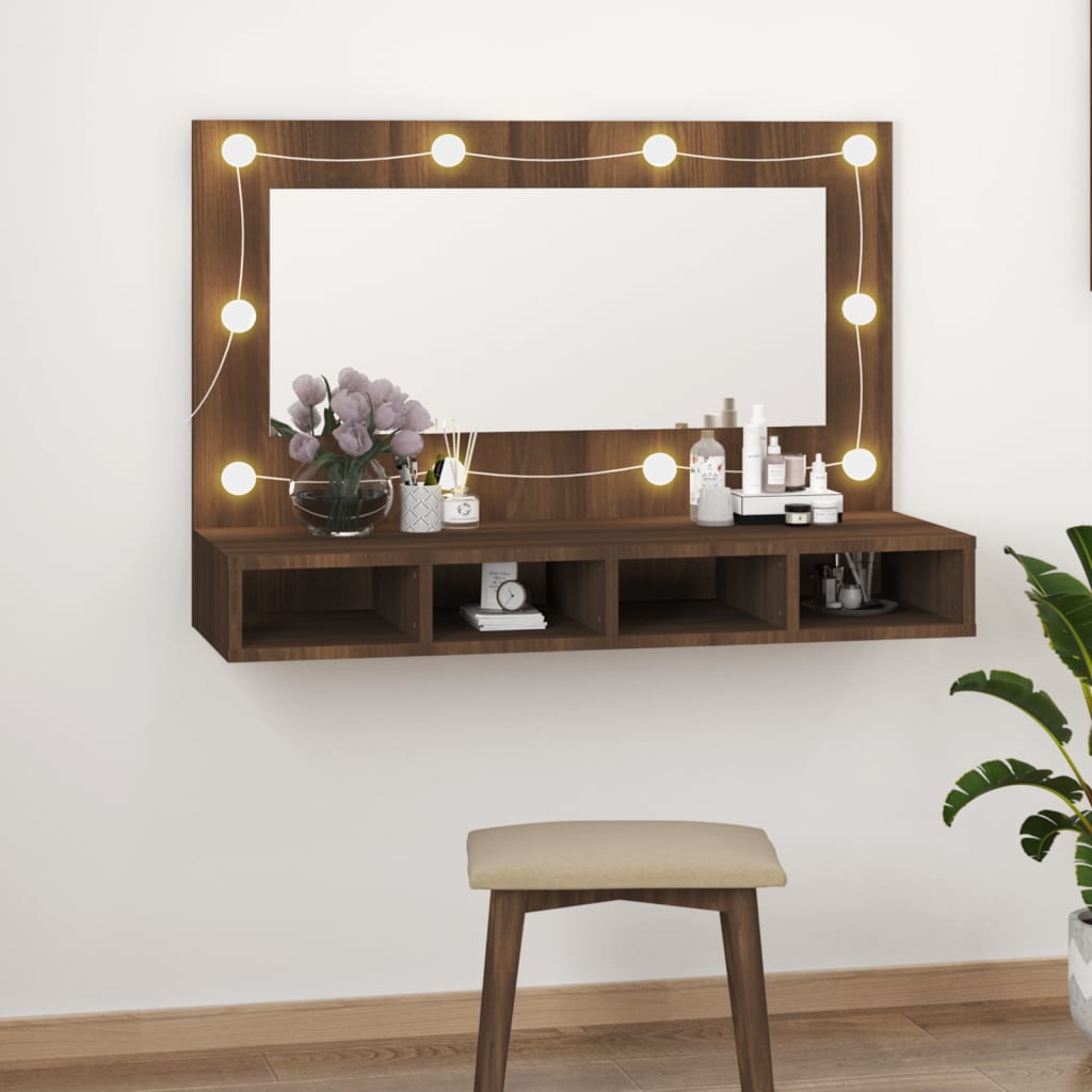 Spiegelkast Met Led-Verlichting 90X31,5X62 Cm