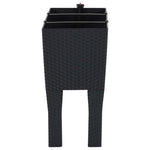 Plantenbak Verhoogd 60X25X46 Cm Pp Rattan Antracietkleurig Rood