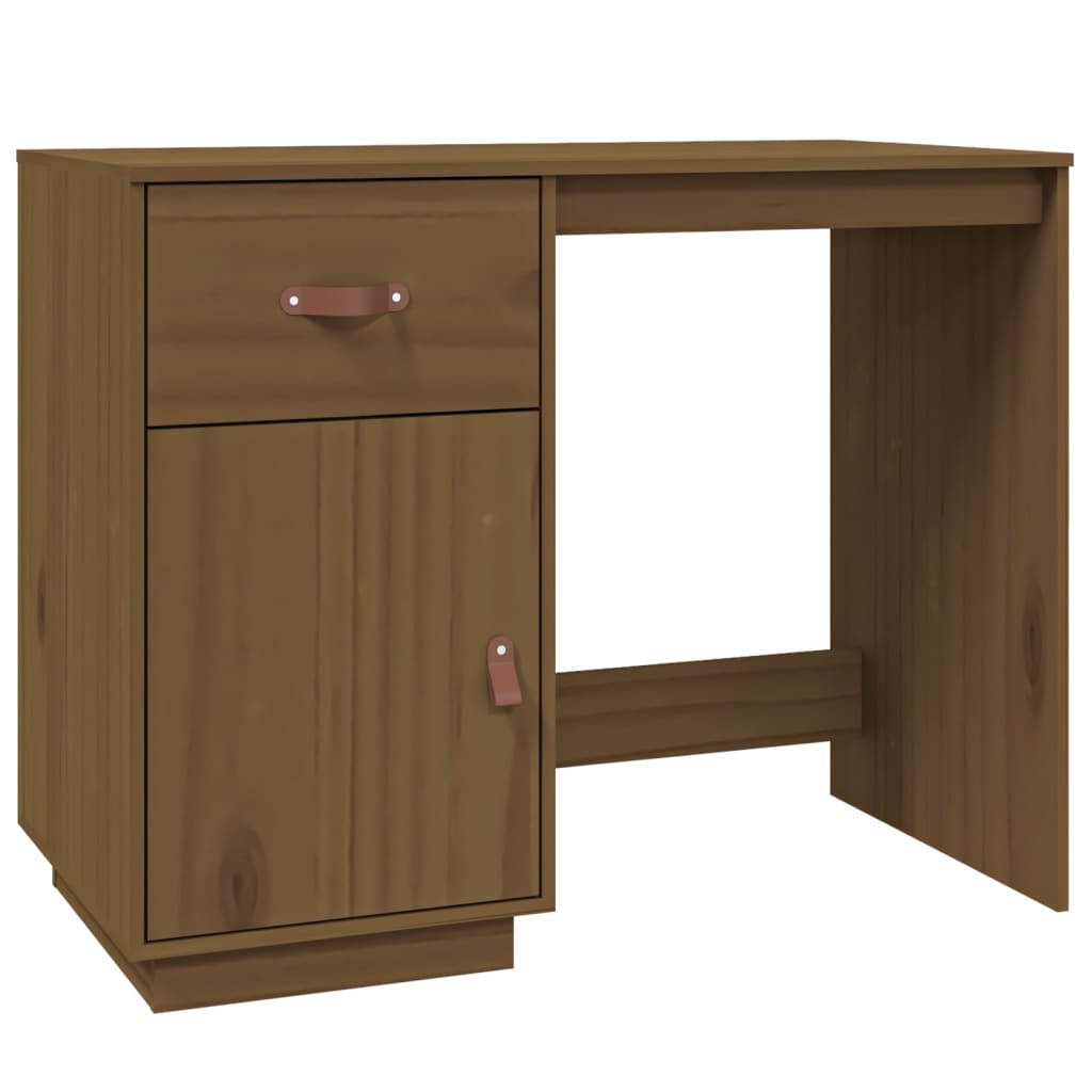 Bureau Met Kastjes 135X50X75 Cm Massief Grenenhout