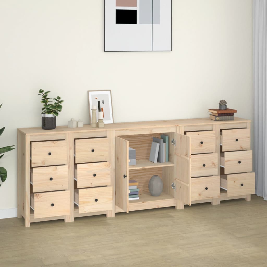 Dressoir 230X35X80 Cm Massief Grenenhout