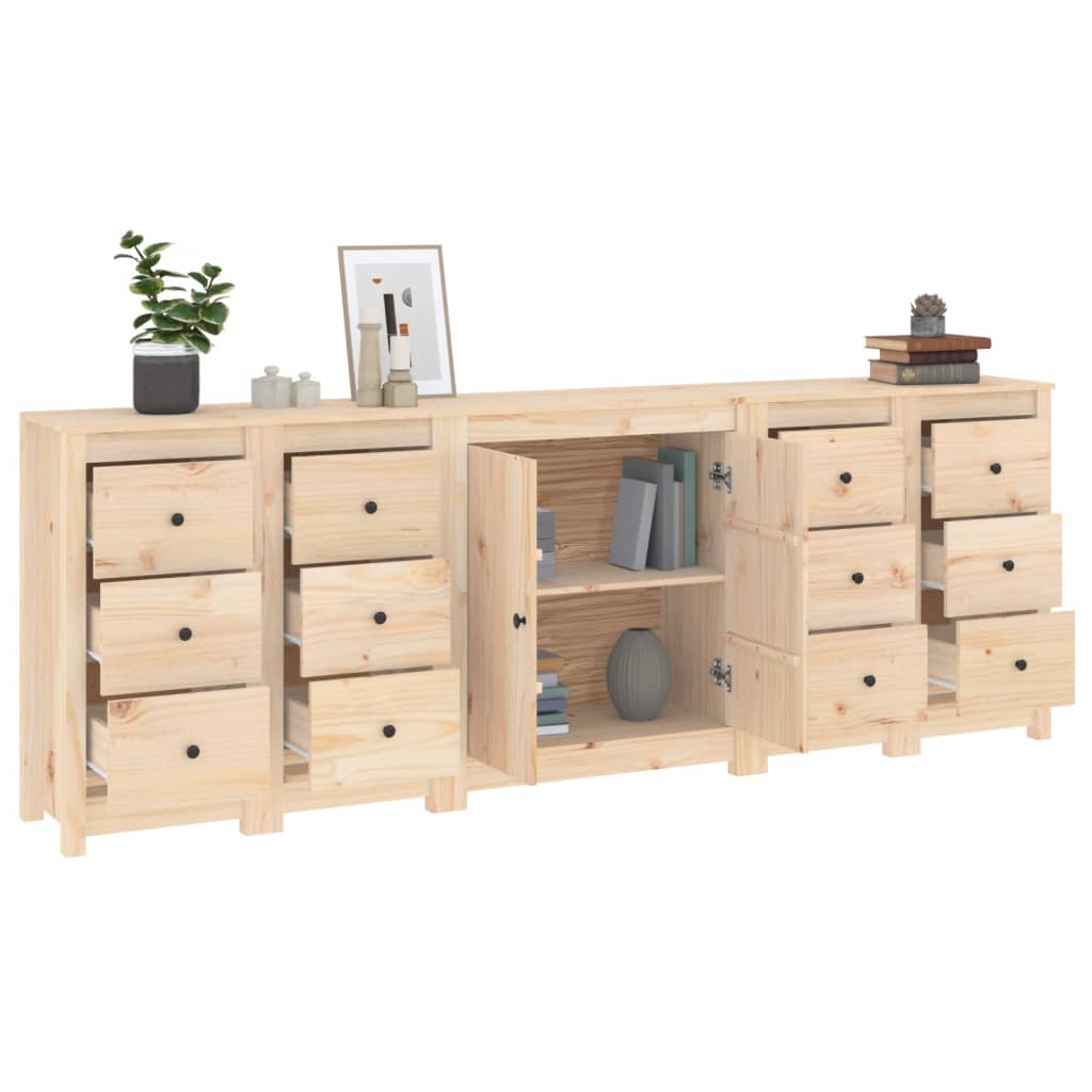 Dressoir 230X35X80 Cm Massief Grenenhout