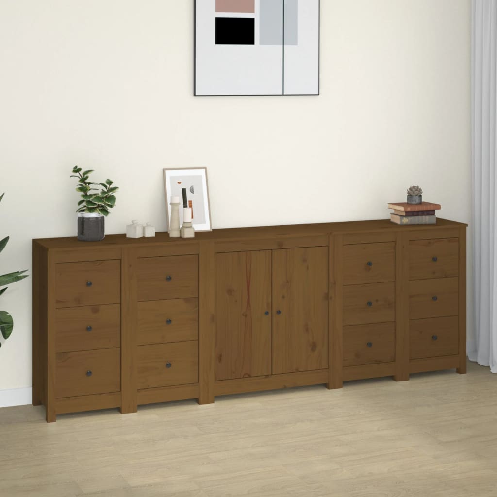 Dressoir 230X35X80 Cm Massief Grenenhout