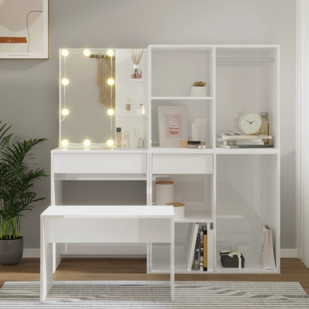 Kaptafelset Met Led's Bewerkt Hout