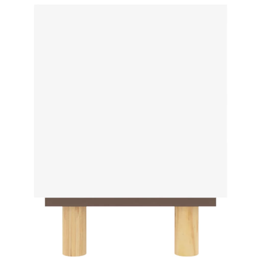 Tv-Meubel 80X30X40 Cm Massief Grenenhout En Rattan