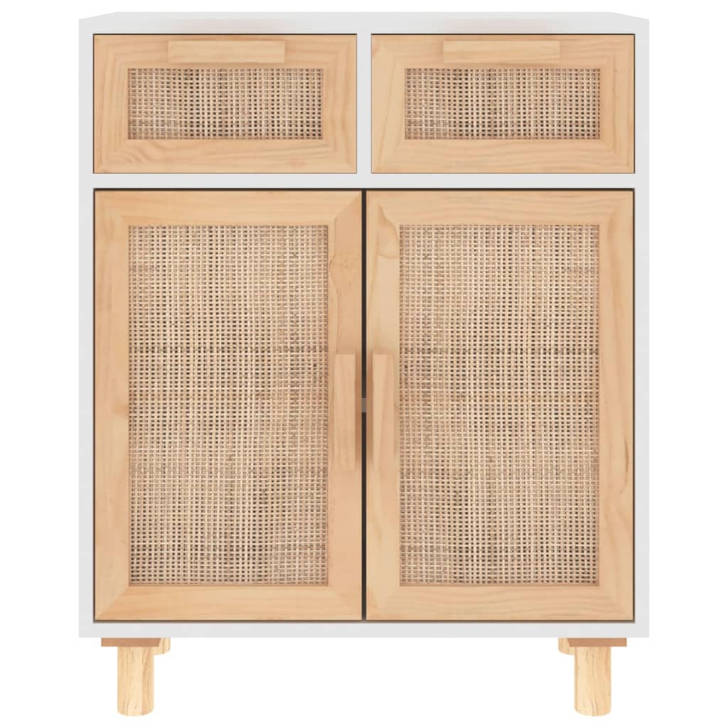 Dressoir 60X30X75 Cm Massief Grenenhout En Rattan