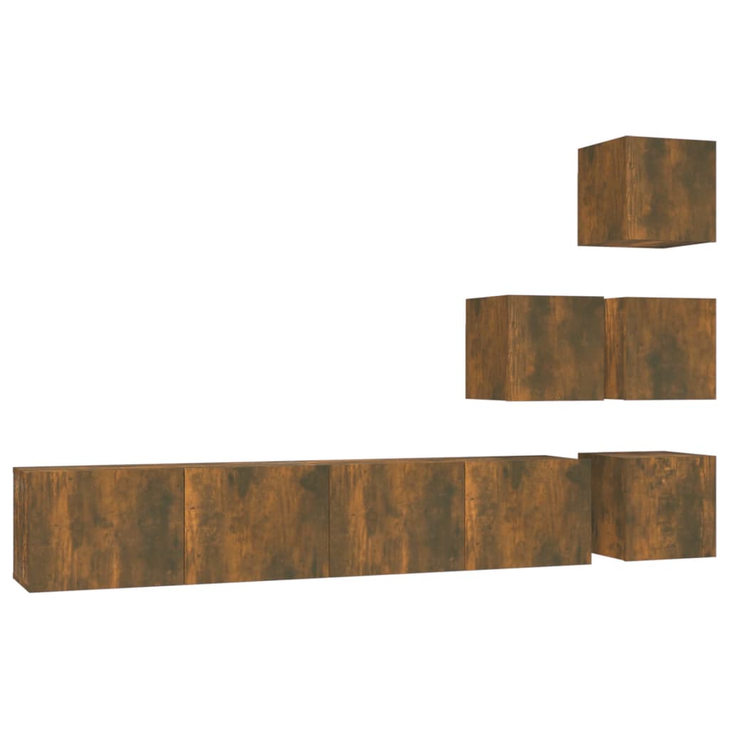 Tv-Wandmeubel Bewerkt Hout Kleurig