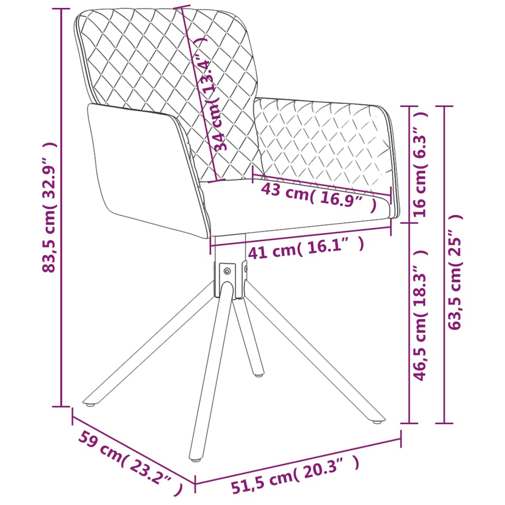 Eetkamerstoelen Draaibaar Fluweel