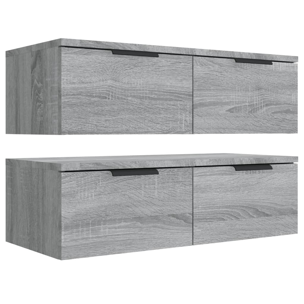 Wandkasten 68X30X20 Cm Bewerkt Hout Eiken