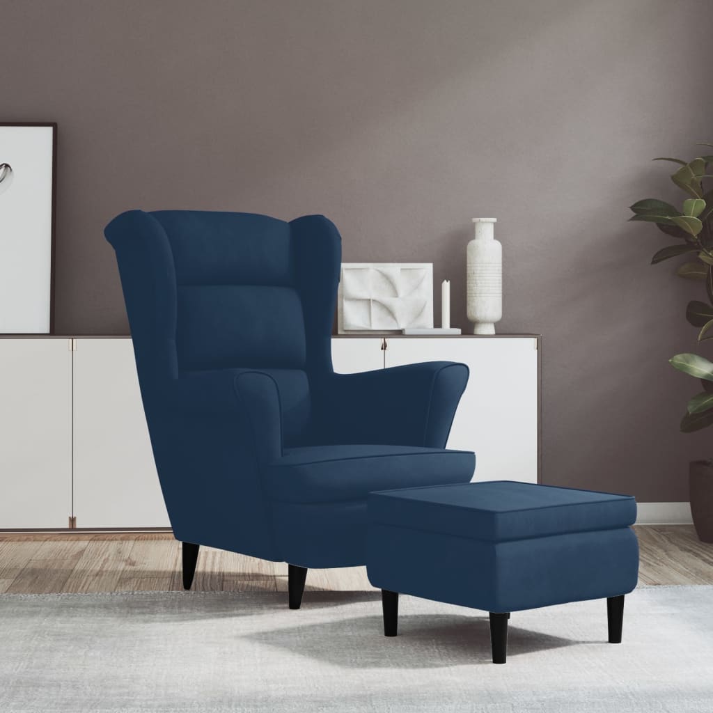 Fauteuil Met Voetenbank Fluweel