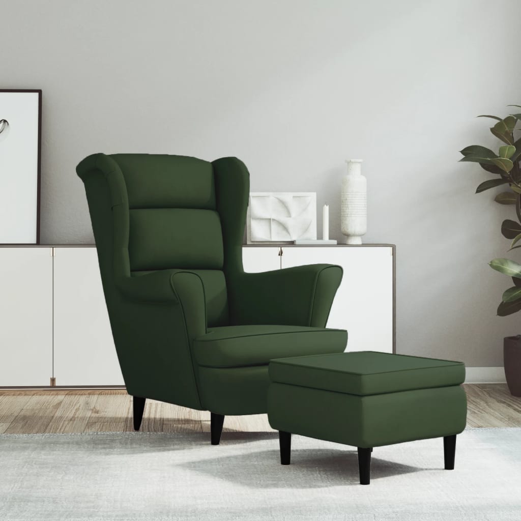 Fauteuil Met Voetenbank Fluweel