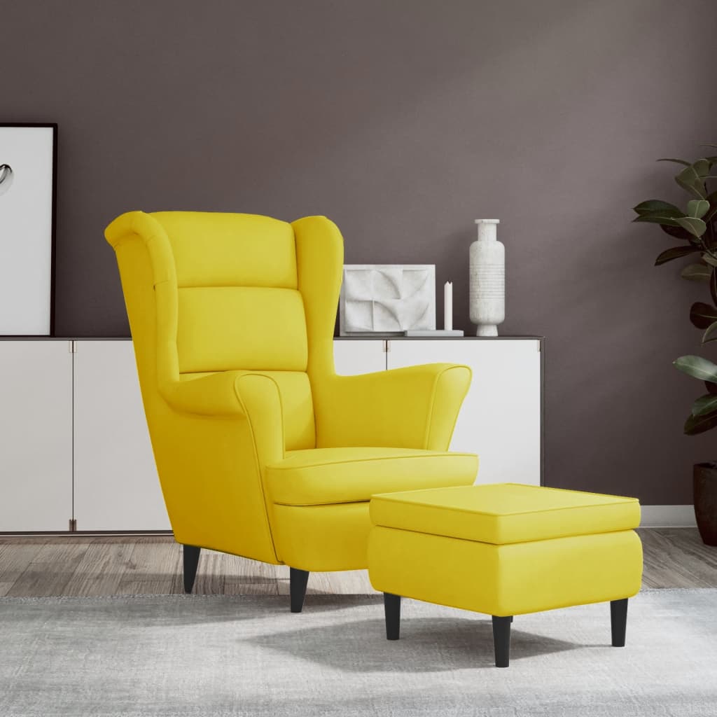 Fauteuil Met Voetenbank Fluweel