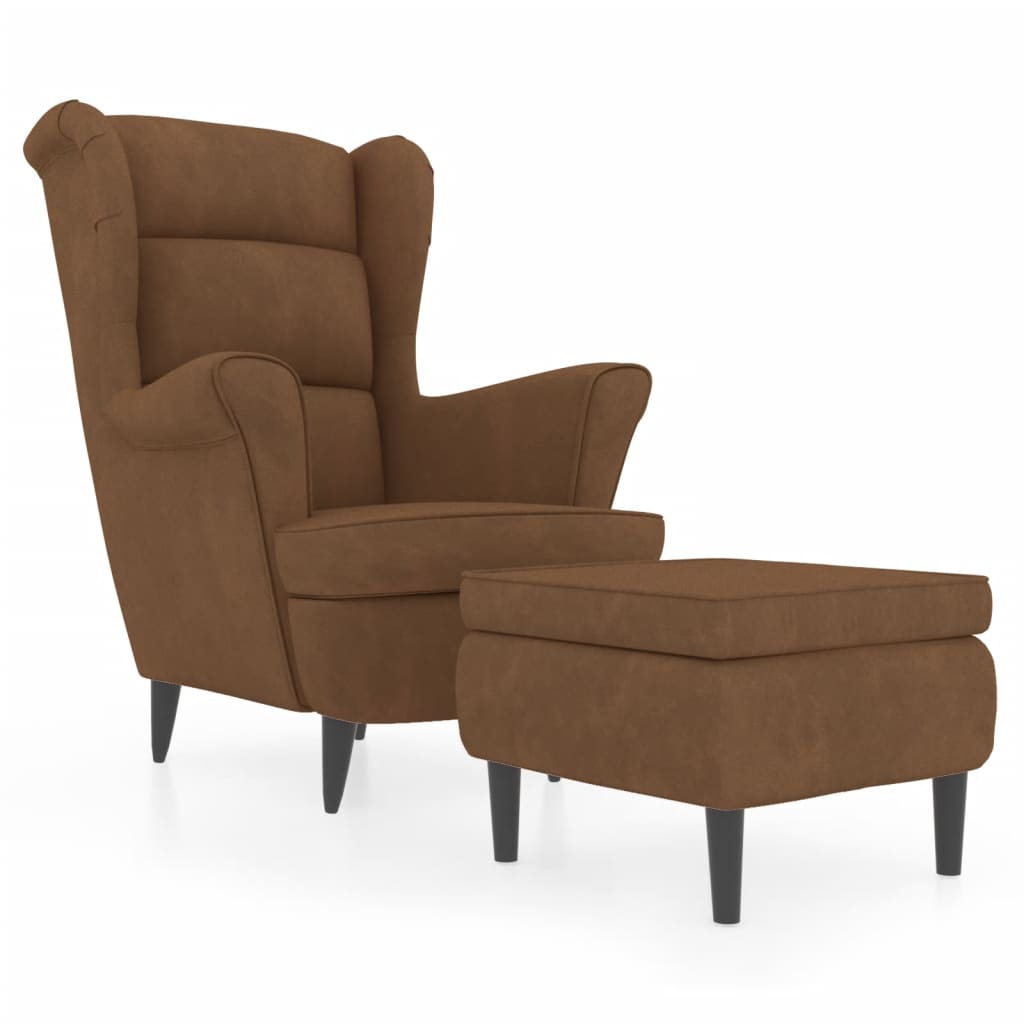 Fauteuil Met Voetenbank Fluweel