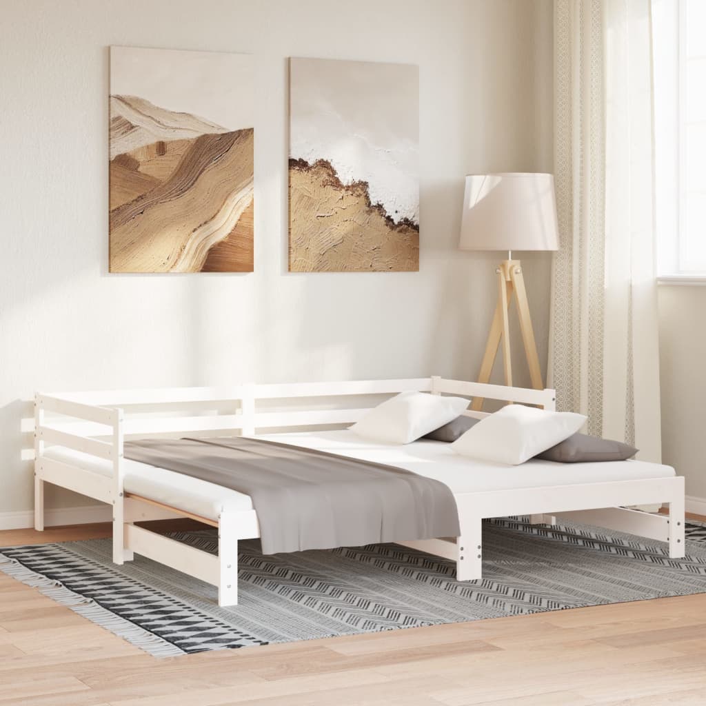 Slaapbank Uitschuifbaar Massief Grenenhout 2X(90X190) Cm