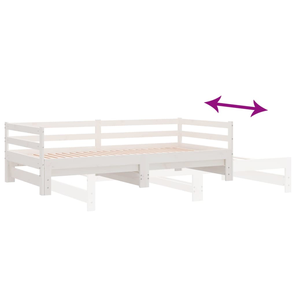 Slaapbank Uitschuifbaar Massief Grenenhout 2X(90X190) Cm