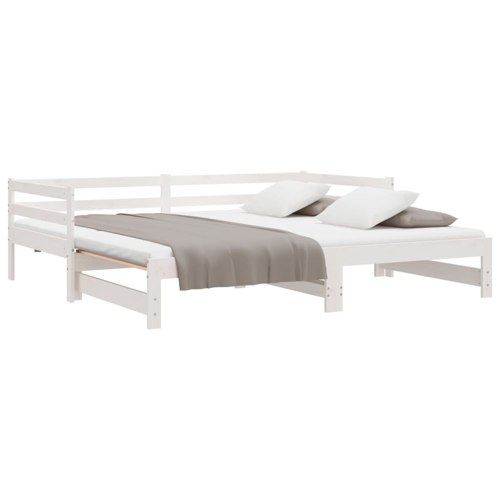 Slaapbank Uitschuifbaar Massief Grenenhout 2X(90X190) Cm
