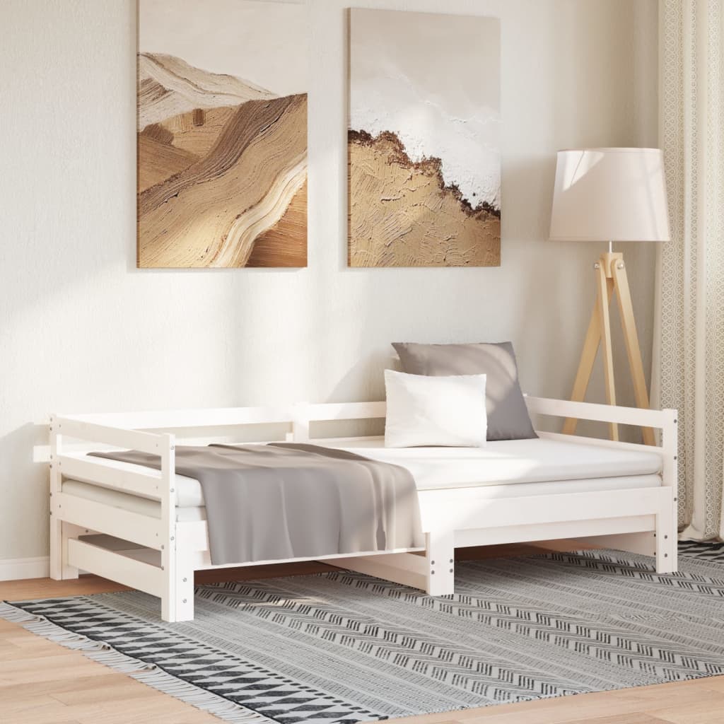 Slaapbank Uitschuifbaar Massief Grenenhout 2X(90X190) Cm