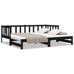 Slaapbank Uitschuifbaar 2X(80X200) Cm Massief Grenenhout