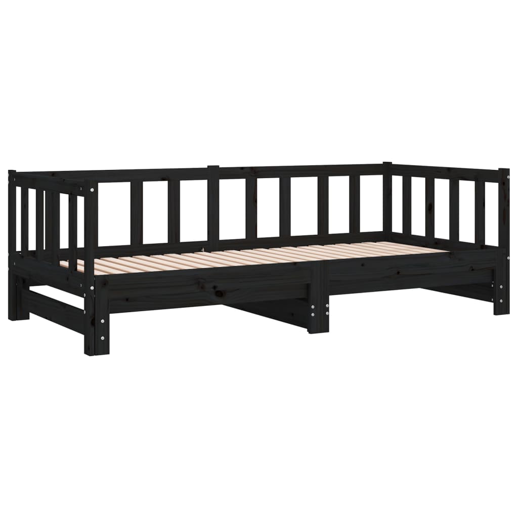 Slaapbank Uitschuifbaar 2X(80X200) Cm Massief Grenenhout