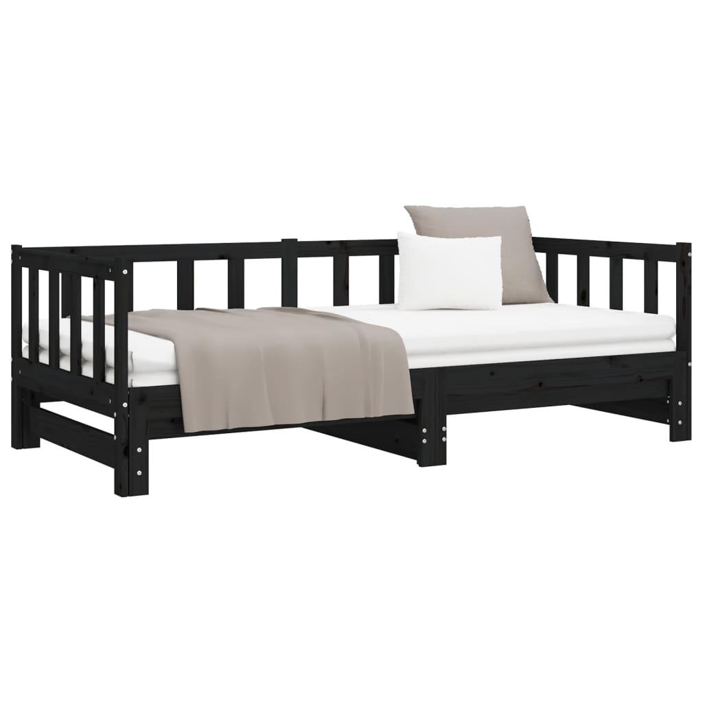 Slaapbank Uitschuifbaar 2X(80X200) Cm Massief Grenenhout