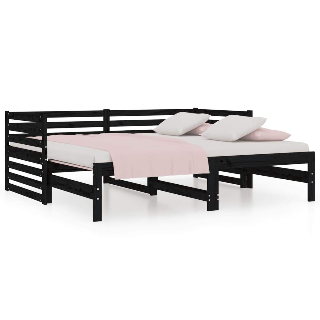 Slaapbank Uitschuifbaar 2X(80X200) Cm Massief Grenenhout