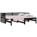 Slaapbank Uitschuifbaar 2X(80X200) Cm Massief Grenenhout