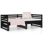Slaapbank Uitschuifbaar 2X(80X200) Cm Massief Grenenhout