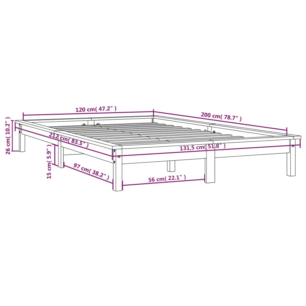 Bedframe Massief Grenenhout