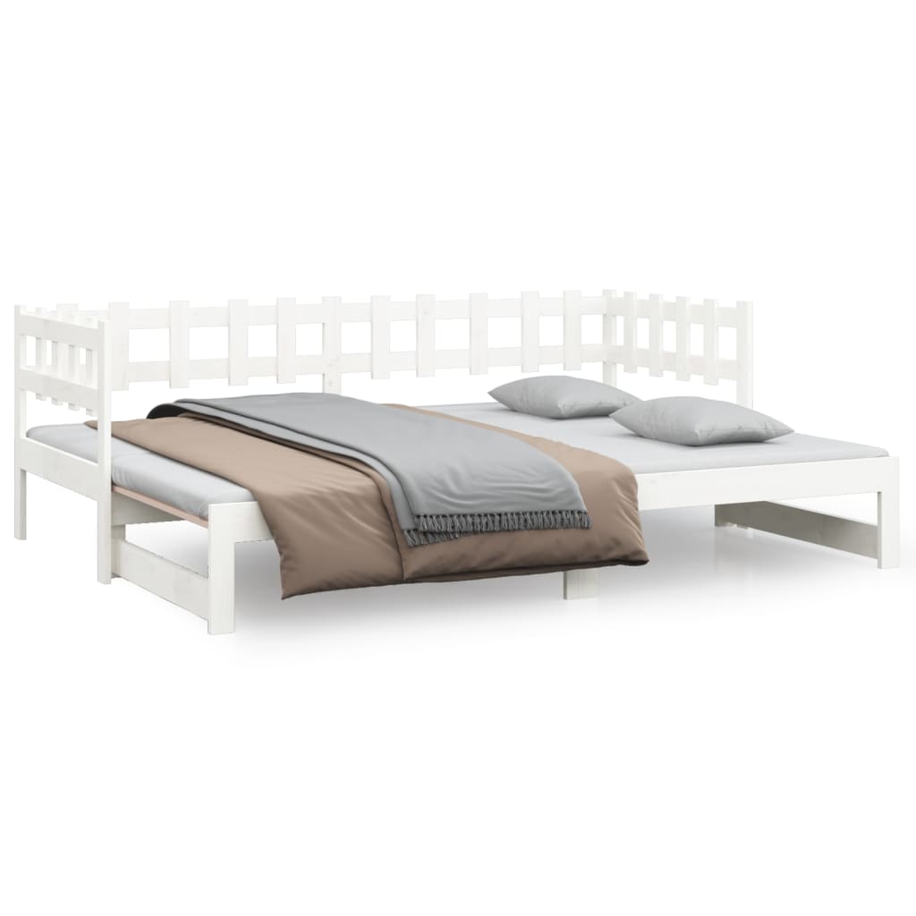 Slaapbank Uitschuifbaar 2X(80X200) Cm Massief Grenenhout