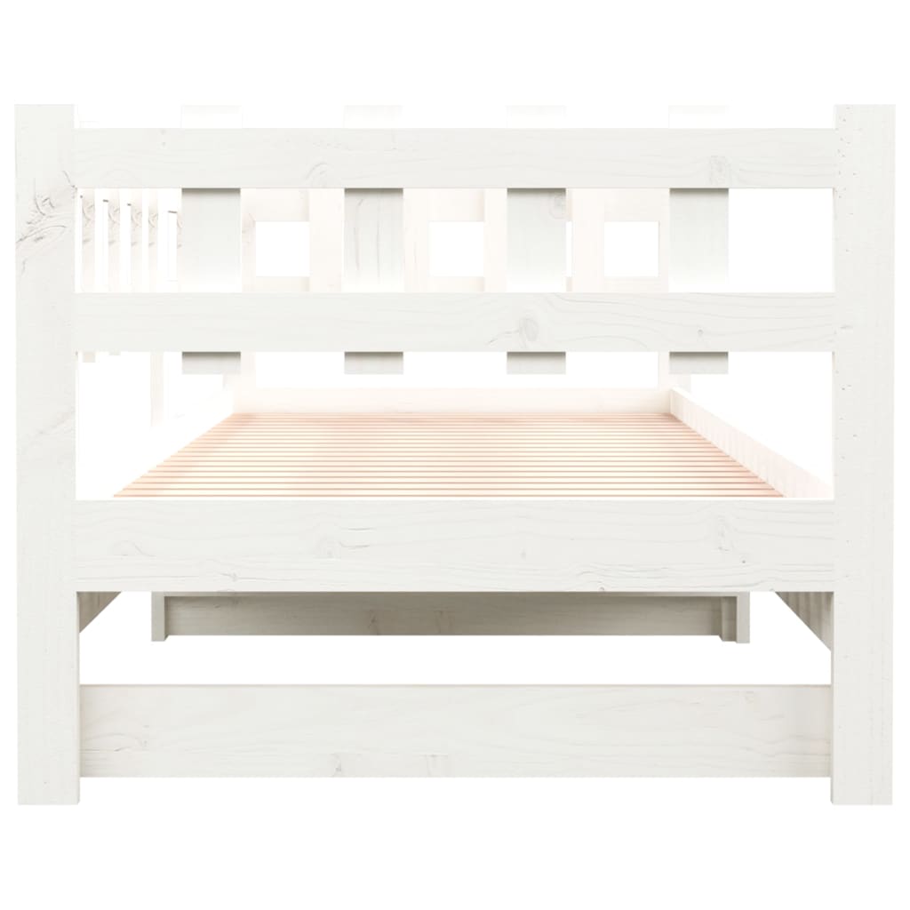 Slaapbank Uitschuifbaar 2X(80X200) Cm Massief Grenenhout