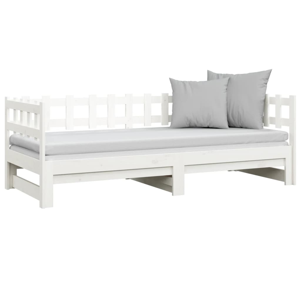 Slaapbank Uitschuifbaar 2X(80X200) Cm Massief Grenenhout