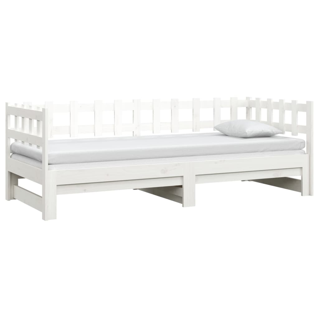 Slaapbank Uitschuifbaar 2X(80X200) Cm Massief Grenenhout