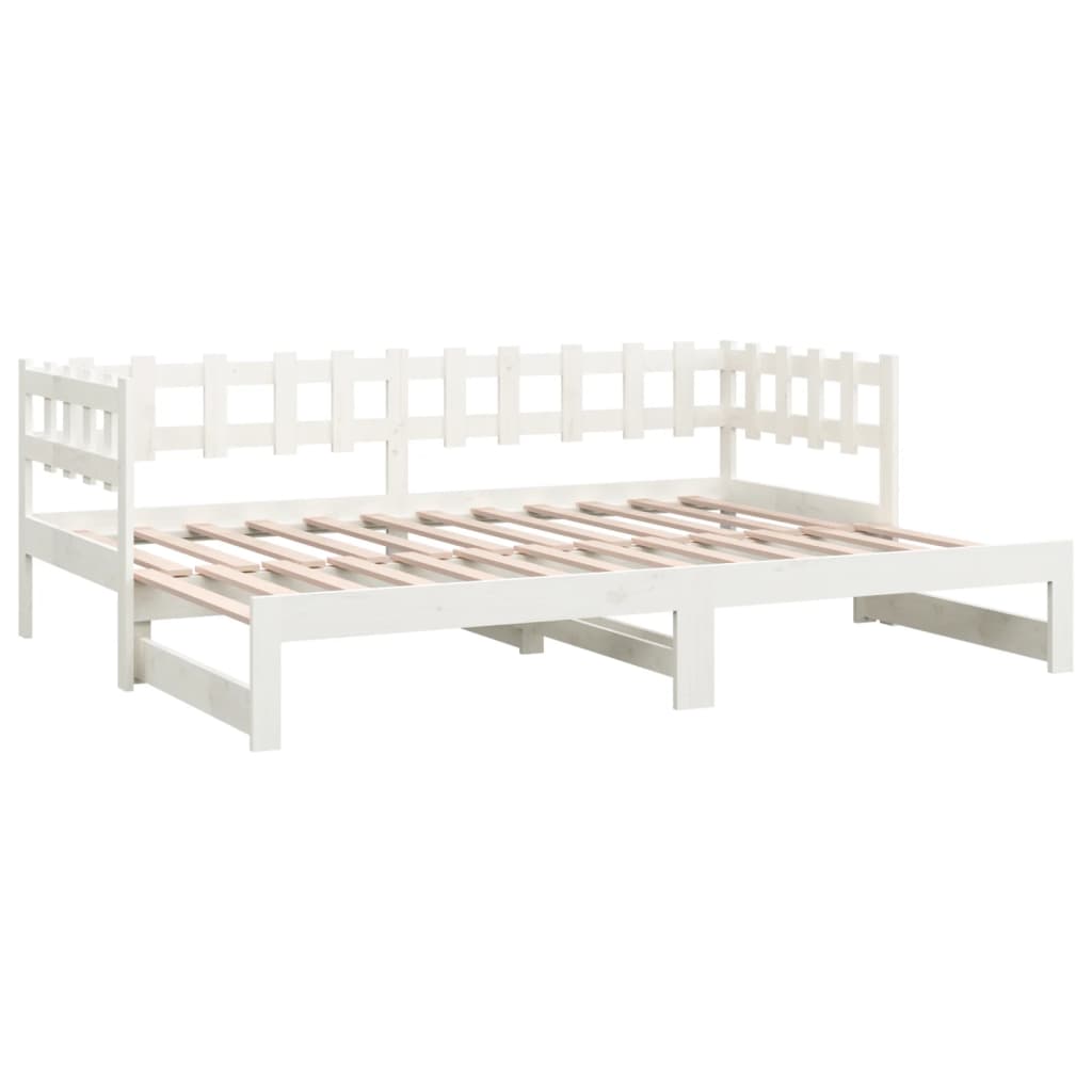 Slaapbank Uitschuifbaar 2X(80X200) Cm Massief Grenenhout
